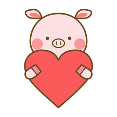 ハートを持つブタ 上半身