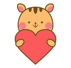 ハートを持つリス 上半身