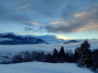 Sunrise in the mountains 
