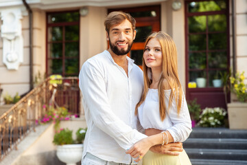 Fototapeta premium Portrait of a beautiful couple in love. Romantic, love concept