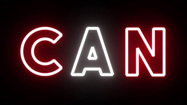 Red and White Canada Neon Sign