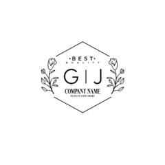 GJ Hand drawn wedding monogram logo