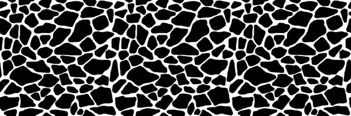 Stone wall seamless pattern isolated on white background, vector banner