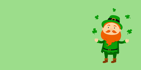 Fototapeta premium St. Patrick's Day card with copy space. Vector illustration.