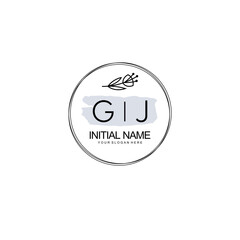GJ Hand drawn wedding monogram logo