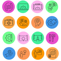 Engineering icon set . Engineering pack vector elements for infographic web. with trend color