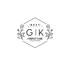GK Hand drawn wedding monogram logo