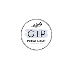GP Hand drawn wedding monogram logo