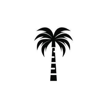 Palm, Coconut, Tree, Island, Beach Solid Icon Vector Illustration Logo Template. Suitable For Many Purposes.