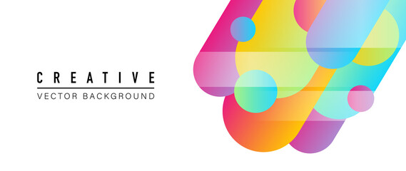 Abstract gradient background vector. Trendy overlapping fluid color geometric shapes and wave design for banner, wallpaper, landing page, cover, wall art and print. Vector illustration.