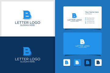 initial letter B design logo and business card template. premium vector
