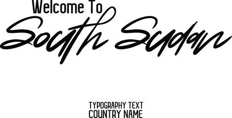 Country Name Cursive Text Typography Design