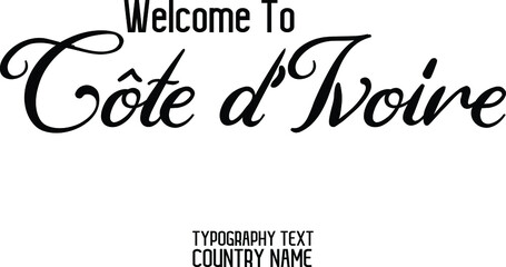 Country Name Cursive Text Typography Design