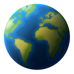 Earth illustration grid Atlantic ocean for synthesis color