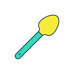 Filled outline Teaspoon icon isolated on white background. Cooking utensil. Cutlery sign. Vector