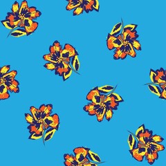 Floral Brush strokes Seamless Pattern Design