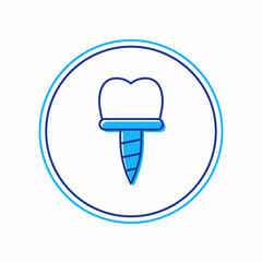 Filled outline Dental implant icon isolated on white background. Vector