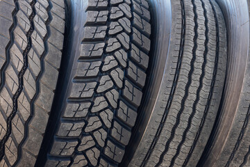 Close-up of new car tires