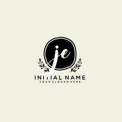 JE monogram logo template vector	