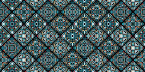 Ceramic tiles with Arabic ornament background