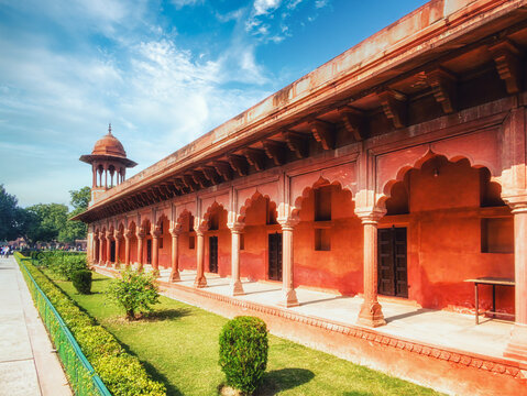 Columnade of Gateway of the Taj Mahal.