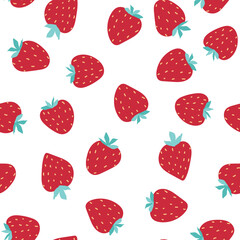 Seamless pattern with red strawberry.