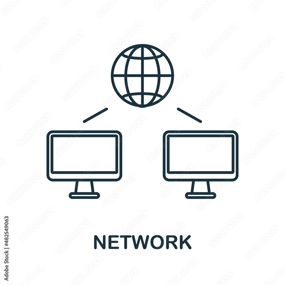 Poster network icon. line element from internet technology collection. linear network icon sign for web des