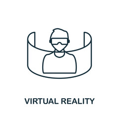 Virtual Reality icon. Line element from internet technology collection. Linear Virtual Reality icon sign for web design, infographics and more.