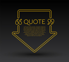 Quote speech bubble, text in brackets, frame