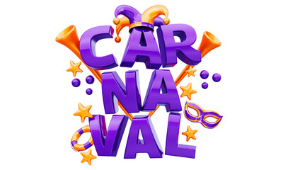 Carnival logo for companies in 3d rendering