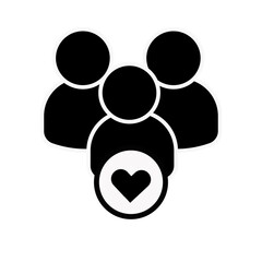 thin line community care or customer retain icon. flat linear style trend modern share logotype graphic stroke design isolated on white. concept of excellent review and collaboration or cooperation