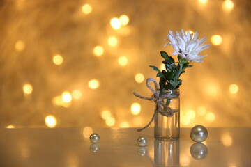 white flowerwith pearls in the night