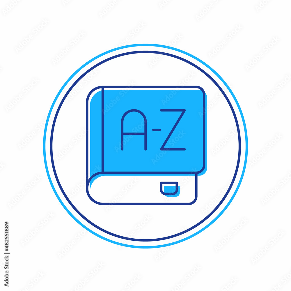 Poster filled outline translator book icon isolated on white background. foreign language conversation icon
