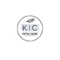KC Hand drawn wedding monogram logo