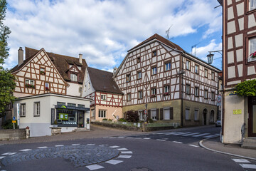 Fototapeta premium Überlingen, Germany. half-timbered buildings