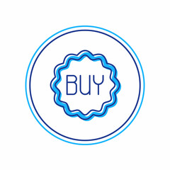 Filled outline Buy button icon isolated on white background. Vector