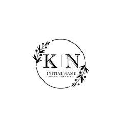 KN Hand drawn wedding monogram logo