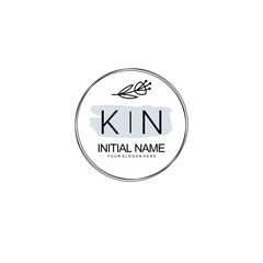 KN Hand drawn wedding monogram logo