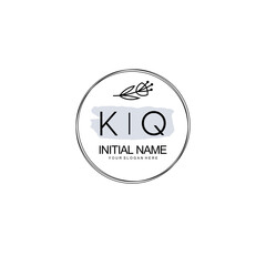 KQ Hand drawn wedding monogram logo