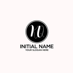 KQ monogram logo template vector	
