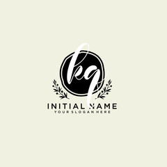 KQ monogram logo template vector	