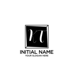 KT monogram logo template vector	