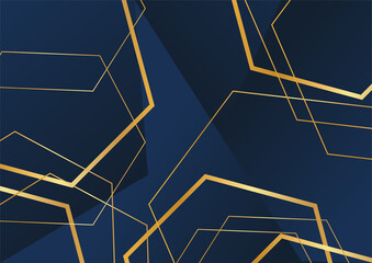 Modern luxury black and gold abstract line background. Abstract decoration, golden pattern, 3D Vector illustration. Black gold waves cover template, geometric shapes, modern minimal banner.