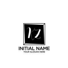 KZ monogram logo template vector	