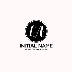 LA monogram logo template vector	