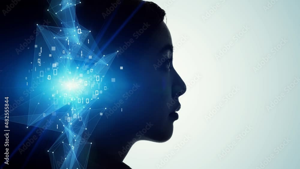 Poster AI (Artificial Intelligence) concept. Deep learning. Digital transformation.