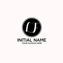 LF monogram logo template vector	