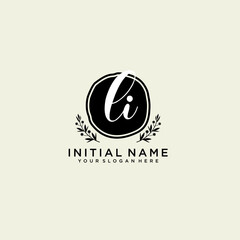 LI monogram logo template vector	
