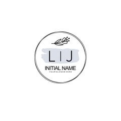 LJ Hand drawn wedding monogram logo