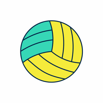 Filled outline Volleyball ball icon isolated on white background. Sport equipment. Vector